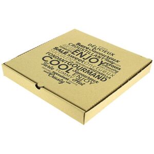 Boite pizza kraft brun en carton 26x26x4 cm x 100 Firplast