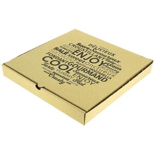 Firplast Boîte pizza kraft brun en carton 400mm x 400mm x 40mm (x100) Firplast