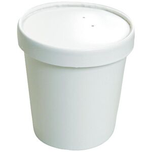 Pot a soupe carton blanc 480ml / 16oz avec Couvercle (x250) Firplast