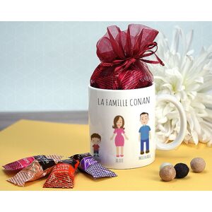 Cadeaux.com Mug personnalise famille - Family Circus - Avec chocolats Monbana