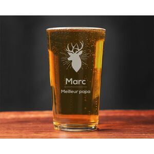 Cadeaux.com Verre a biere personnalise  prenom- Cerf