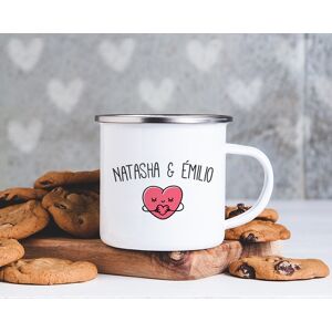 Cadeaux.com Mug emaille personnalise prenoms couple - Coeur