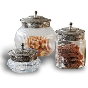 Lot de 3 bonbonnières Plévin, transparent/argenté (13cm)