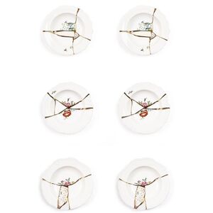 SELETTI set de 6 assiettes bols de soupe KINTSUGI