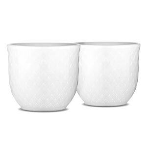 Coquetiers Rhombe, lot de 2 blanc