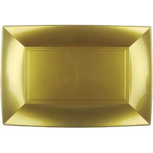 Gold Plast Assiette rectangle Or 29x18cm - Lot de 12