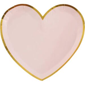 Santex Assiette Forme Coeur Rose/Or (Lot de 10)