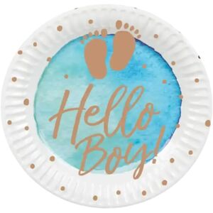 boland Assiettes en carton Hello Boy bleues (lot de 10)