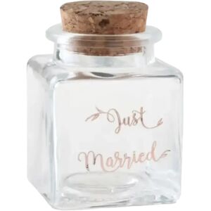 Santex Pot en verre carre Just Married - 4x4x6cm