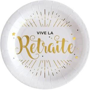 Assiette Vive la Retraite - Lot de 10