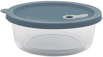 Boite ronde en verre avec couvercle en silicone bleu 880 ml Point Virgule [Transparent]