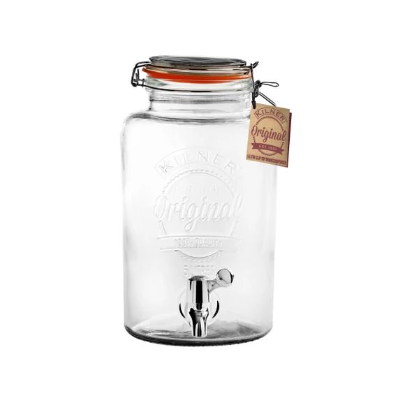 KILNER Fontaine à boisson en verre transparente 5L