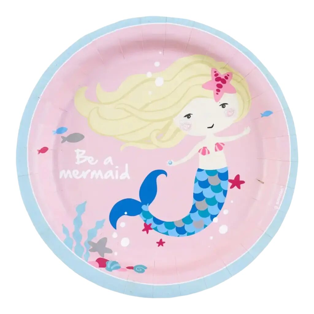 Amscan Assiette en papier Sirène Be a Mermaid (Lot de 8)