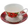 ILIADIS Poinsettia Φλυτζανι Καφε Με Πιατακι New Bone China 220ml