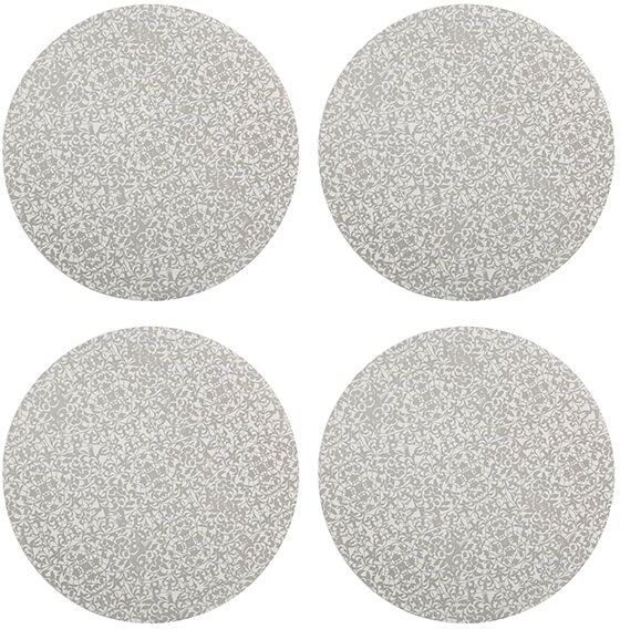 Denby 151012520 Monsoon Filigree Round Coaster X4 - Silver