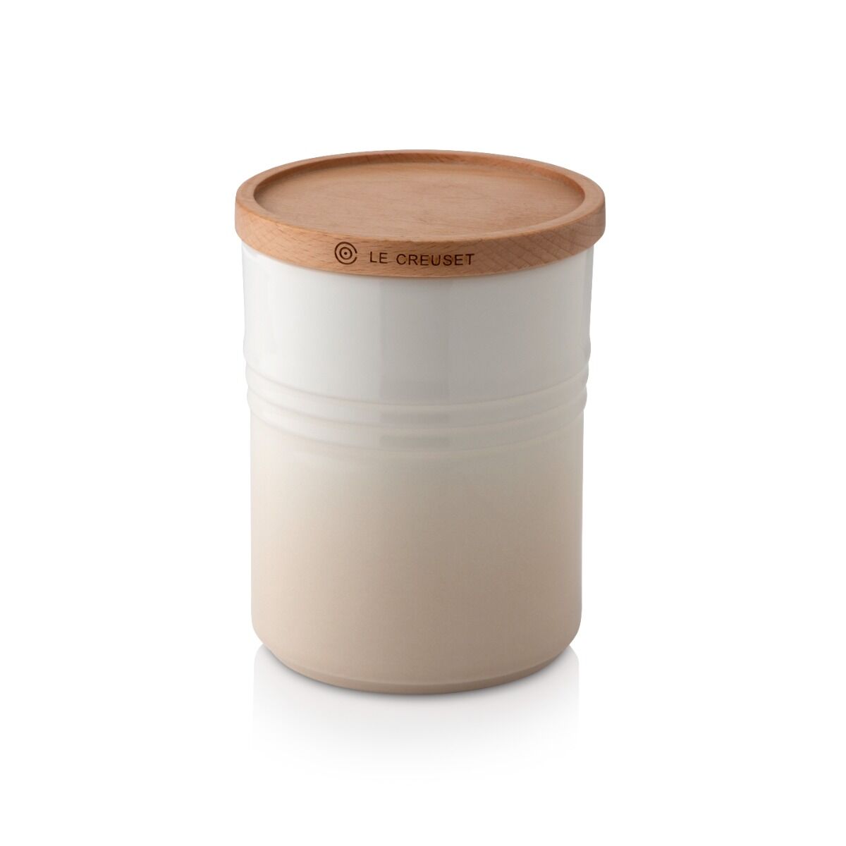 Le Creuset 60825547160099 Medium Storage Jar With Wood - Meringue