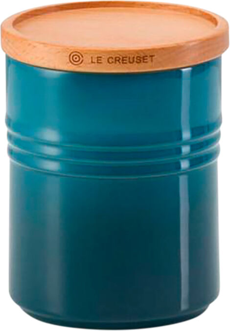 Le Creuset 91044401642099 Medium Storage Jar With Wooden Lid - Deep Teal