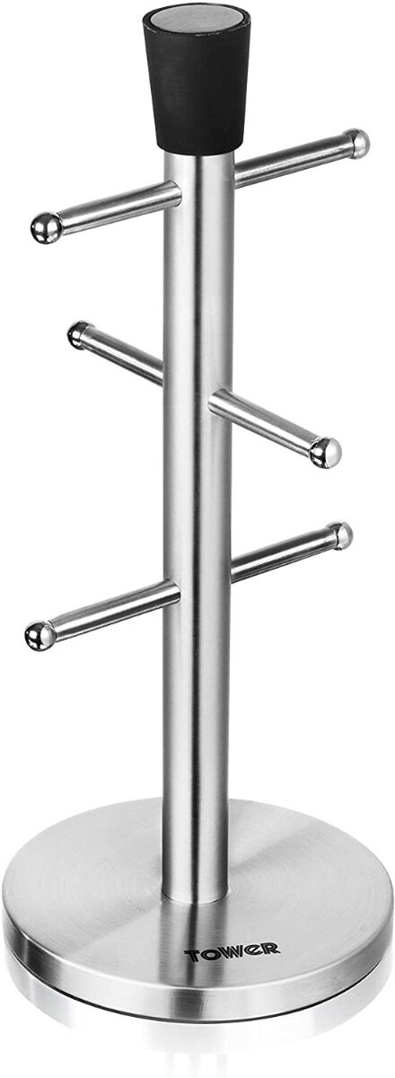 Tower T80101 6 Cup Mug Tree - Stainless Steel