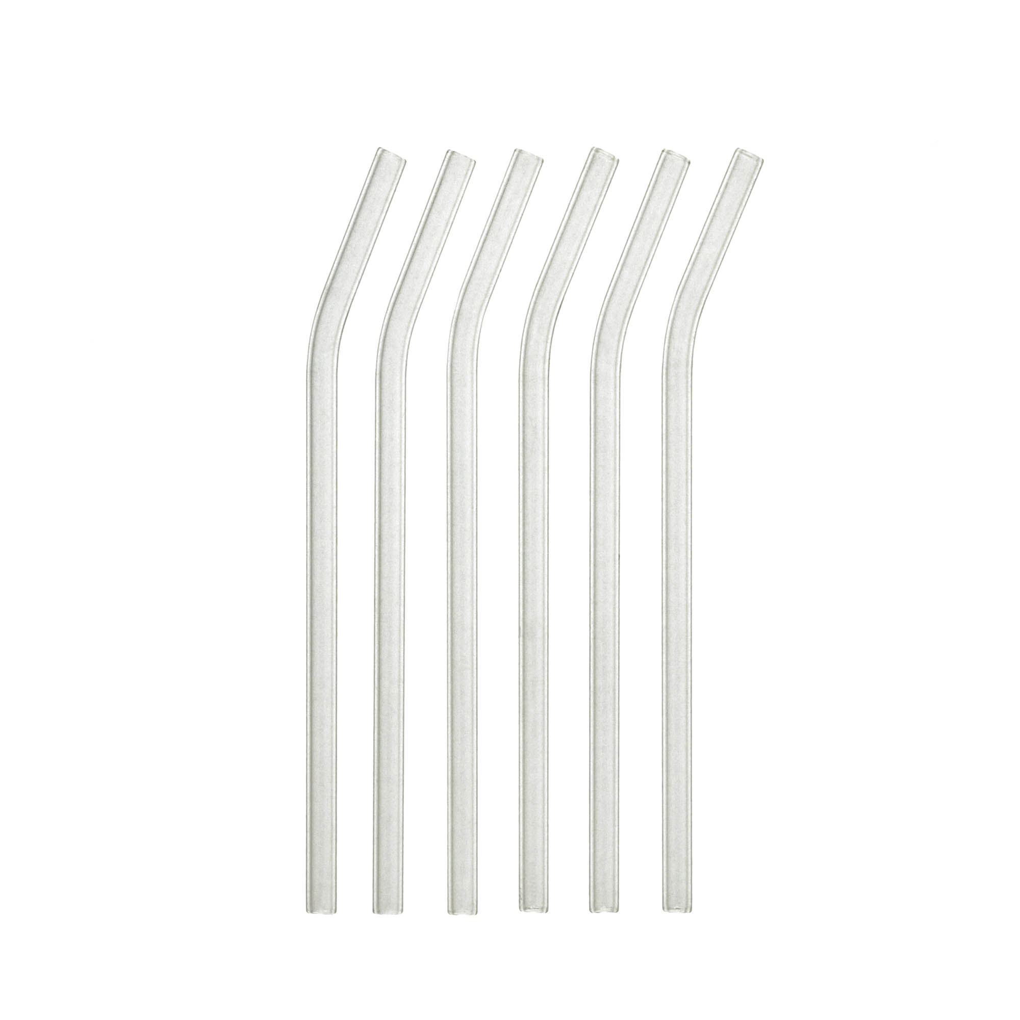 Kave Home Gillia set of 6 clear glass reusable straws