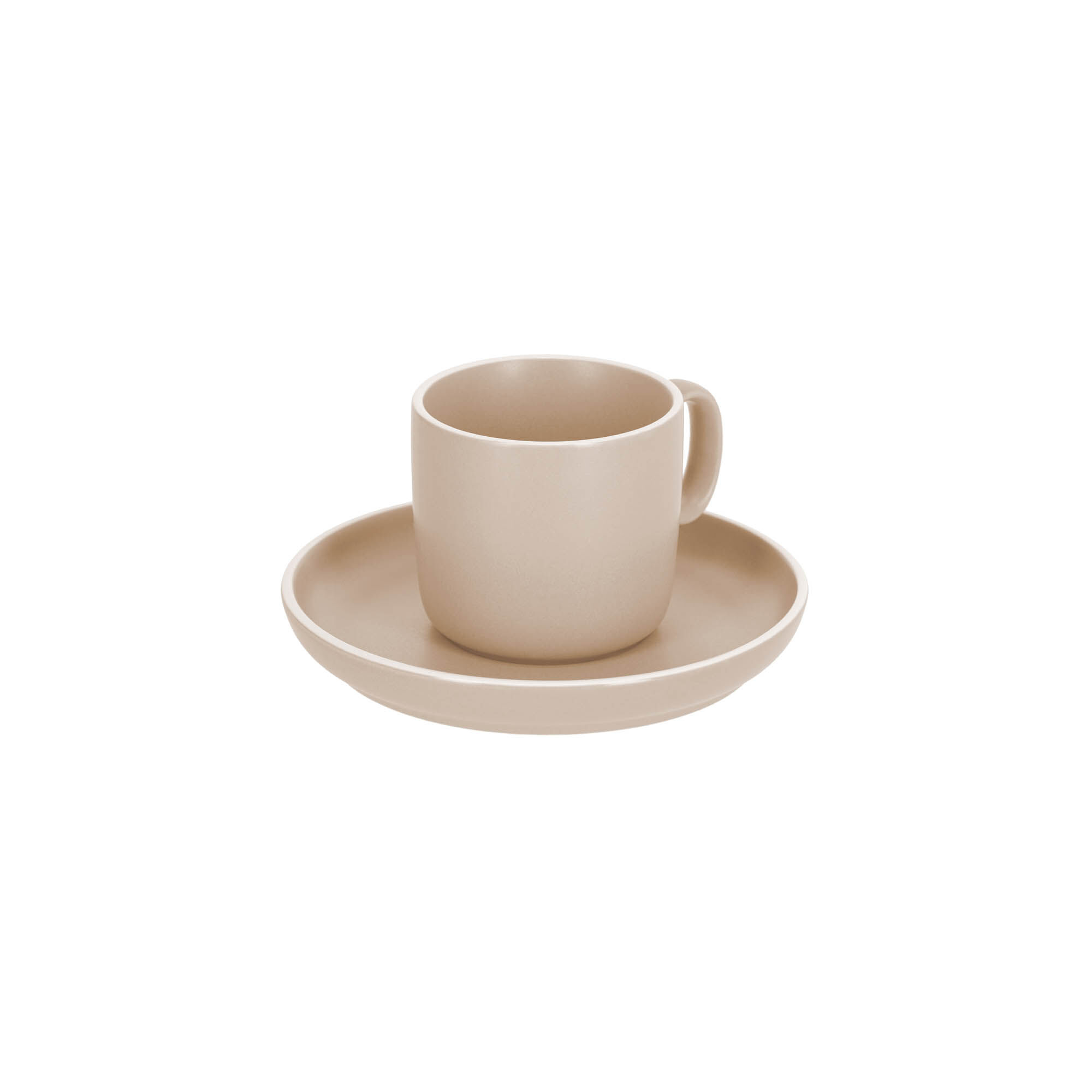 Kave Home Shun coffee cup and saucer in beige porcelain
