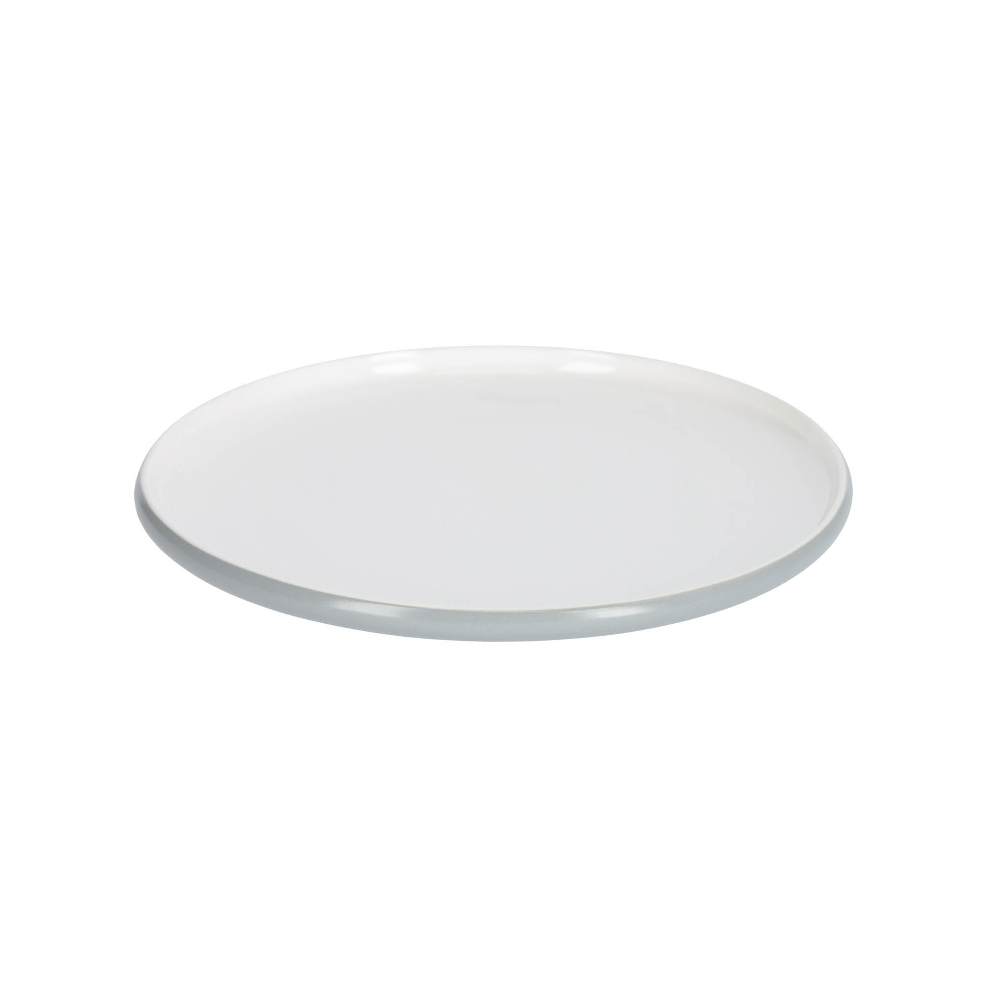 Kave Home Sadashi flat porcelain plate in grey and white