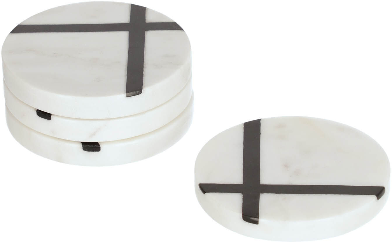 Kave Home Imeris 4 marble coasters set