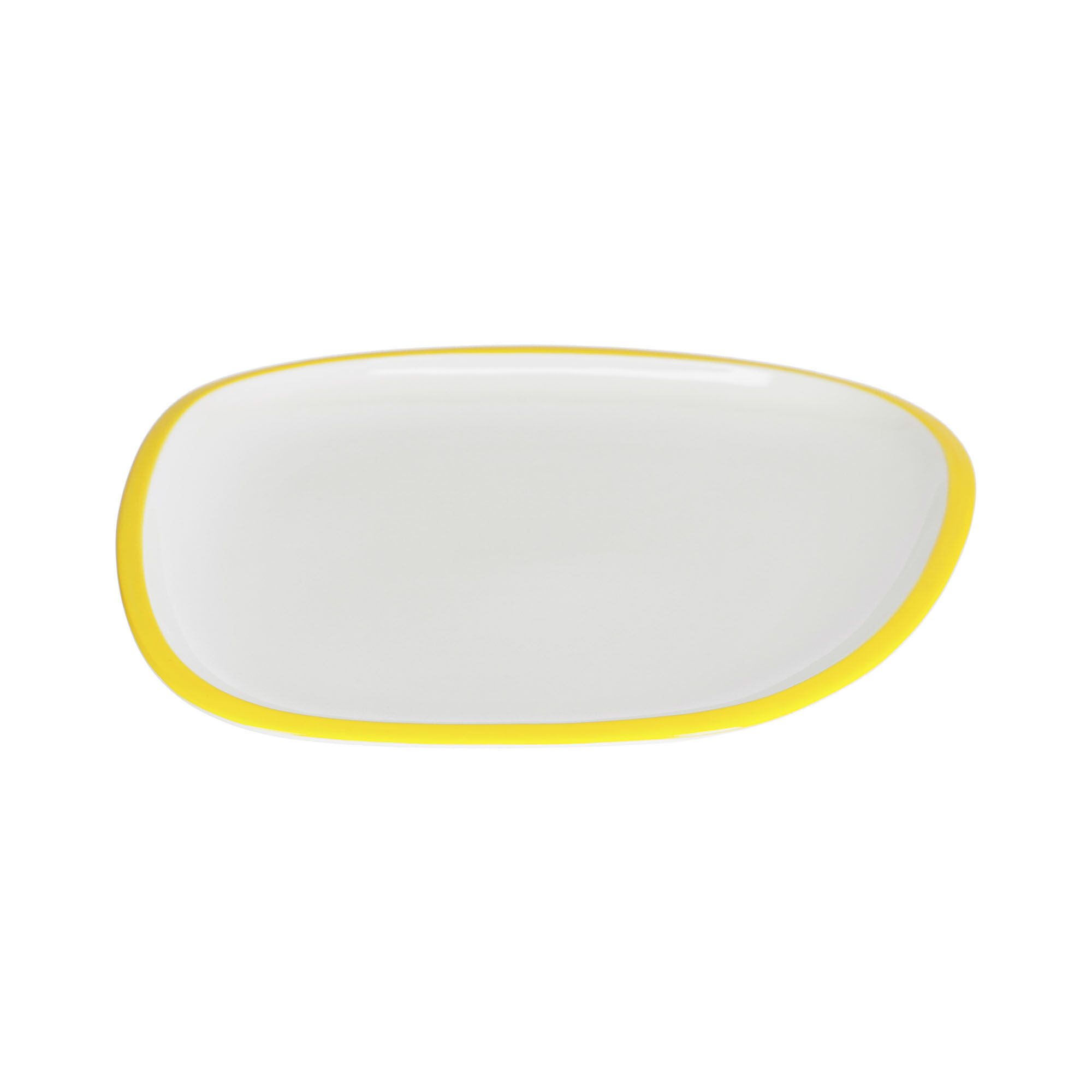 Kave Home Odalin porcelain dinner plate in yellow and white