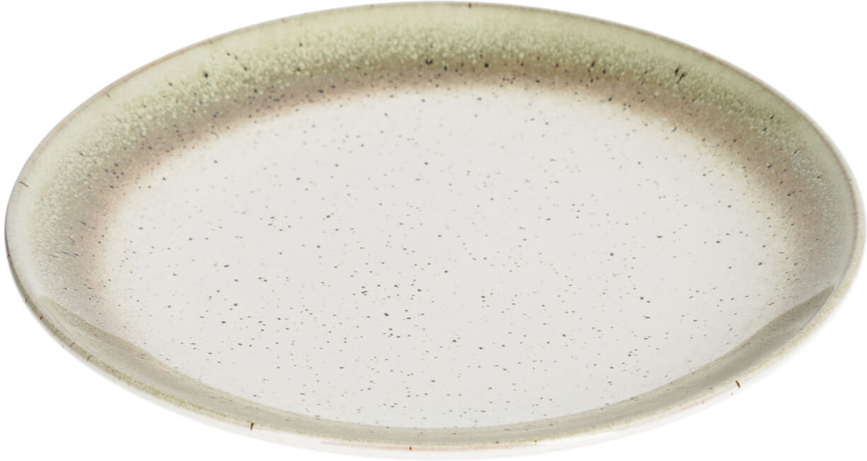 Kave Home Elida dessert ceramic plate in beige and green