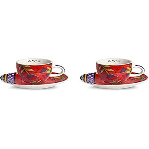 Set 2 Tazze Caffe' Le Pupazze Rosso Ml 100