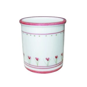 Leroy Merlin Bicchiere porta spazzolini Decoro 198/r  L 8.5 x H 9 in ceramica rosa