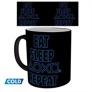 BIG BEN Playstation- Tazza Mug Heat Change 320ml Eat Sleep-multicolore