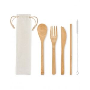 Gedshop 1000 Set di posate in bamboo Setstraw neutro o personalizzato