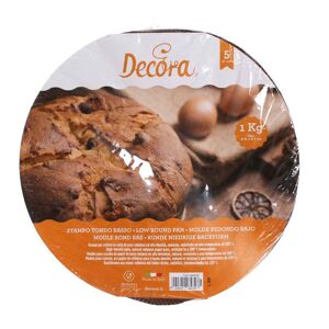 Decora 5 Stampi In Carta Rotondi Bassi Per Cottura 1kg Ø21 X H 7 Cm