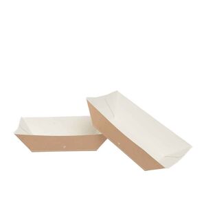 Byo 50 Barchette Patatine Vaschette Street Food In Carta 15,4 X 10,7 Cm 400 Ml