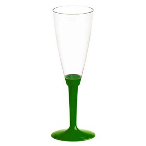 poloplast 20 flutes calici di plastica monouso con gambo alto verde scuro