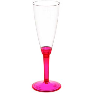 Poloplast 20 Flutes Calici Di Plastica Monouso Con Gambo Alto Fucsia Fluo