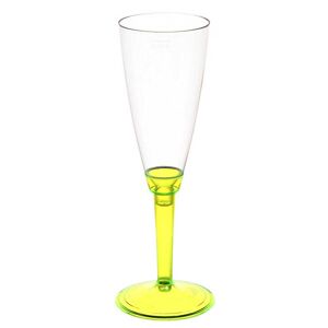 poloplast 20 flutes calici di plastica monouso con gambo alto giallo fluo