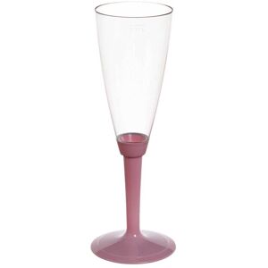 poloplast 20 flutes calici di plastica monouso con gambo alto rosa