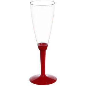 poloplast 20 flutes calici di plastica monouso con gambo alto rosso