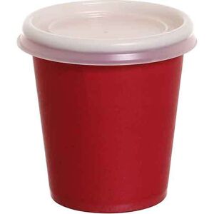 Dopla 100 Bicchieri Da Caffè In Cartoncino Rosso Con Coperchio Piano 80ml