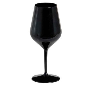 goldplast set 6 bicchieri calici da vino e cocktail neri infrangibili riutilizzabili 470cc