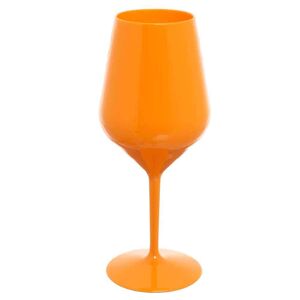 Goldplast Set 6 Bicchieri Calici Da Vino E Cocktail Arancioni Infrangibili Lavabili 470cc
