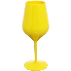 goldplast set 6 bicchieri calici da vino e cocktail gialli infrangibili lavabili 470cc