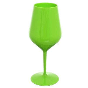 goldplast set 6 bicchieri calici da vino e cocktail verde fluo infrangibili lavabili 470cc