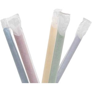 Poloplast 100 Cannucce Imbustate Per Bubble Tea In Carta Colorate 20 Cm Ø12 Mm