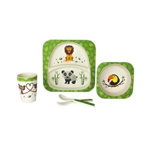 Woodenway Kid set JUNGLE in bamboo, piatti e posate ECO