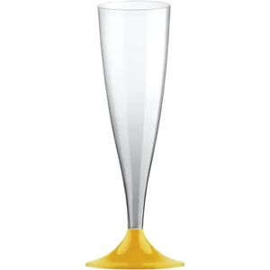 gold plast 14cl di plastica champagne flute transp./gold - set da 20