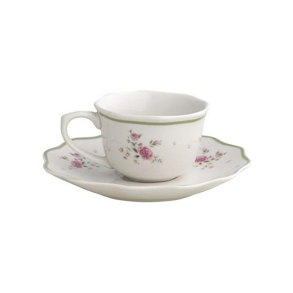 brandani gift group tazzina caffe nonna rosa bouquet di roselline set 2 pz porcellana