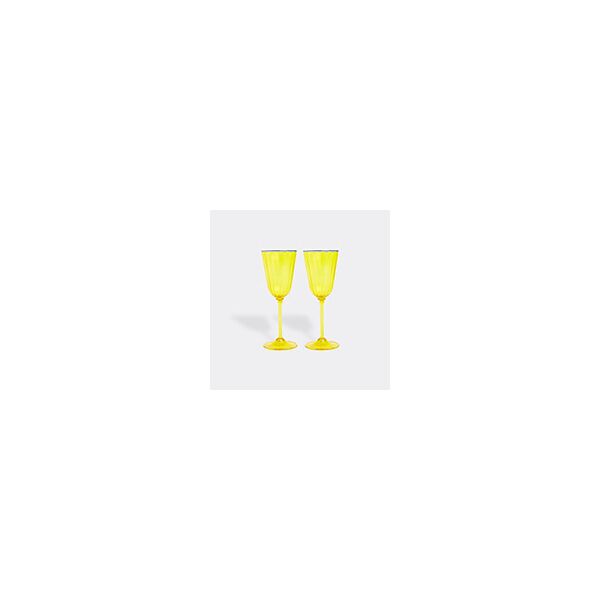 la doublej 'rainbow' wine glass, set of two, yellow