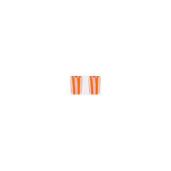 aquazzura casa 'dolcevita stripe' tumbler, set of two, orange and pink